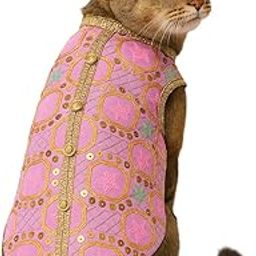 Pawsindia Traditional Desi Diva Sherwani for Cats – Ethnic for Pets – Ideal for Indian Festivals, Weddings & Special Occasions-image-14
