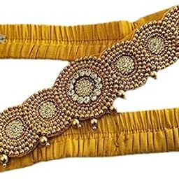 MAGGAM FASHION Cloth Belt | Kamarband Traditional Stretchable Waist | Hip Belly Chain Kamar Bandh | Bandhani For Wedding Faishon Bridal Women | Pack Of 1-picture-47