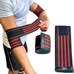 MuscleForge® Elbow Wraps for Powerlifting and Weightlifting - Elastic Straps with Hook-and-Loop Fastening, Elbow Sleeves for Joint Stabilization and Injury Prevention-image-65