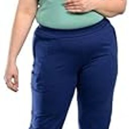 All Day Cotton Track Pants for Women with 3 Zip Pockets | Plus Size Mid Rise Track Pants with Stretchable Elastic Waist and Interlock Seams to Prevent Chafing-image-5