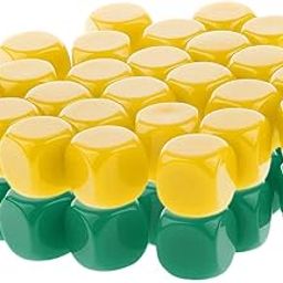 HEAVENGLOW 50 Pieces Opaque Blank Dice D6 for D&D RPG Party Games Yellow + Green | Accessories | Role Playing Games | Games-image-39