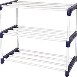 LOTSPEK Multipurpose Collapsible Fabric Wardrobe Organizer for Clothes | Stylish Foldable Storage Rack (Material - Plastic & Pvc Pipes (3 Layer Rack)-image-1