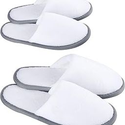 Large Size, 6 Pack Spa Slippers, Indoor Hotel Slippers Closed Toe, Disposable for Men and Women, Fluffy Coral Fleece, Deluxe Padded Sole for Extra Comfort (Large Size, 6 Pairs)-image-15