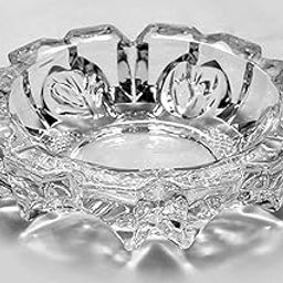 Credly Crystal Glass Ash Tray | Smoke Collectible | Glass Tray | Cigar Tray Tribal Decoration | Tabletop Ashtray Indoor Outdoor Use Cigarette Cigar Ash Holder Desktop Smoking for Home Or Office-picture-12