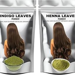 (50 GRAM) Ayurveda Indigo & Henna Powder for black Hair | Organic for Hair Colour Black, Avuri Leaf Powder, Neela Amari, Henna Powder-image-13