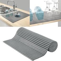 Primeway® PVC Protective mat | XXL 47" Length | Multi-Utility Non Slip | Cut-to-Fit Sink Liner for Kitchen Counter | Under Sink | Drawers | Cabinets | Shelf | Solid Thick & Durable | 33x120cm | Grey-1