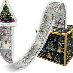 FERGONO Money Box for Cash Gift Pull, Merry Christmas Money Gift Box Surprise Gift Box Pull Money Box Money Holder for Cash with Pull Out Merry Christmas Surprise Set for Friend Family Women Men（Tree）-image-2