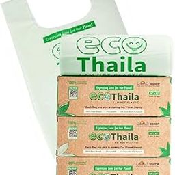 Eco Thaila - ECO Friendly Garbage Bags With Handles | Pack of 3 (45 bags) | Compostable & Biodegradable | Trash/Dustin Cover | Leak-Proof, No Smell | For Dry & Wet Waste Bag-image-88