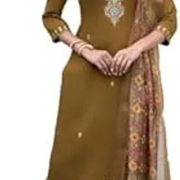 mojilaa Women Vatican Silk Embroidered Straight Kurta With Pant & Printed Dupatta | Vatican Silk Salwar Suit | Embroidered Suit Set | Beads Kurta | Straight Salwar Kameez-picture-12
