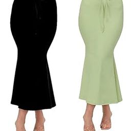 Saree Shapewear Petticoat for Women – Slimming & Comfortable Undergarment | Stretchable Free Size, All-Day Wear | Ideal for Sarees & Lehengas | Pack of 2 (in, Alpha, XL, Regular, Black&Pista)-image-59