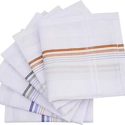 100% Cotton Premium Collection Plain Handkerchief|Easy Wash Fabric|Plain & Solid Color (Pack of 6)-17