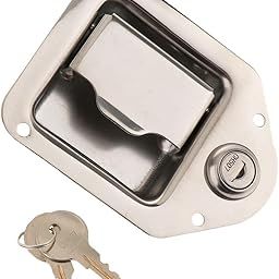 HEAVENGLOW Trade 1PC RV Stainless Steel Entry Door Lock Latch Handle Knob Deadbolt w/ 2 Keys for CER Trailer Kit-image-63