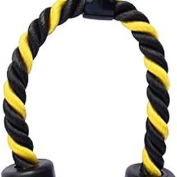 DE JURE FITNESS Gym Fitness Equipment Tricep Rope Strength Training Bodybuilding Exercise Machine Attachment (Yellow)-11