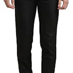 Men Poly Viscose Stretch Dobby Print Ultra Slim Fit Black Formal Trouser-image-4