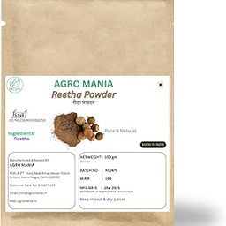 Reetha Powder Hair Cleanser, 100% Natural, Chemical-Free, Maintains pH Value, Conditions Hair, Adds Shine -(Pack of 1, 100g) by AGRO MANIA-image-13