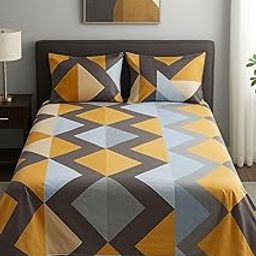 WINSTON HOME Premium Bedsheet for Double Bed with 2 Pillow Covers, 90X100 inches, 240 TC, Daily Use Bedsheet, Cotton Bedsheet (Yellow)-image-88