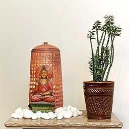 Maatee & More Devil's Backbone Plant in Brown Decorative Ceramic Pot, Indoor Succulent Plant-image-0