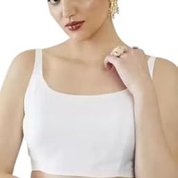 Women's White Blouse, Sleeveless Square Neck Tank Top, Casual Summer Wear (White, 34 Alterable)-image-87
