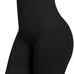 High Waist Shapewear Shorts, Tummy Control Body Shaper, Seamless Thigh Slimmer, Black-image-3