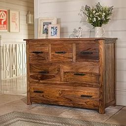 Solid Sheesham Wood Chest Of Drawers For Bedroom And Living Room (Design 5) - Brown-20