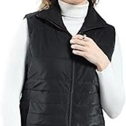 Women Regular Fit Sleeveless Puffer Jacket with Zipper Closure | Side Pockets | Solid Pattern | Winter Outerwear Jacket For Women's-image-12