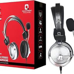 QUANTRON QHP-360 USB Stereo Headphone with HD Mic | Extra Bass | 1.8m Cable | Soft Ear Pads | Music & Call Compatible | for Laptop/Desktop (Black & Silver)-23