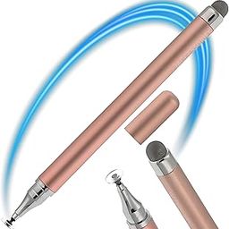 Twin Tip Fiber Silicon Stylus Pen for All Touch Screen Devices – Compatible with Android, iOS, Windows Smartphones & Tablets – Rose Gold-4