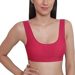 Womens Nylon Spandex Sports Bra Scoop Neck Padded Wire Free Solid Full Coverage Running Yoga Gym Wear Bras Size: M to XL-picture-25