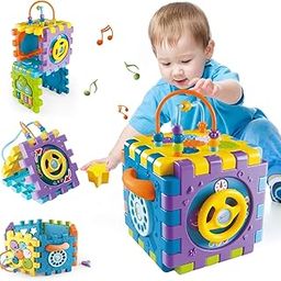 Galaxy Hi-Tech Activity Cube for Toddlers Baby Educational Musical Toy for Kids - Early Development Learning Toys with 6 Different Activities - Best Gift for Children,Multicolour-14
