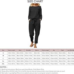Long Sleeve Pant Suit, Waist Drawstring Women 2 Piece Outfits Loose Fitting Breathable-image-49
