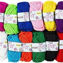 SAMVARDHAN Knitting Yarn Wool Ball (10m x 12) Soft Baby Natural Wool Ball Hand Knitting Wool/Art Craft Fingering Crochet Hook Yarn for Wool DIY Craft Work (Pack of 12)-20