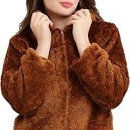 Fluffy Bear Hooded Coat Jacket for Women | Regular Fit | Fluffy Jacket Hoodie | Warm Like Sheep | Faux Fur | Ideal for Outings, Several Occasions-image-32