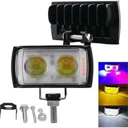 Steko 1 Pieces Super Bright 6 Mode Dual Lens Fog Light, LED Lamp Projector Lens Spotlight For Bike Car, Bike (12V, 60W)-image-73