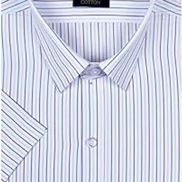 Men's Striped Half Sleeves Regular Fit Cotton Formal Checkred Shirts(GCR03)-image-94