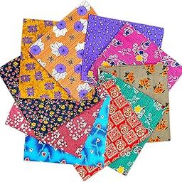 Cotton Blend Blouse Piece Fabric for Women (1 Metre, Multicolor, Pack of 10) – Suitable for Gifting, Puja, Haldi, Sawan, Navratri-picture-16