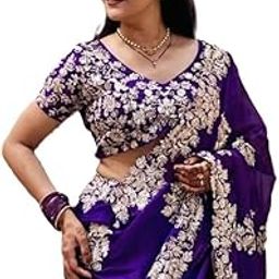 Women Purple Rangoli Silk Embroidery Saree With Unstitched Blouse (6294)-picture-13