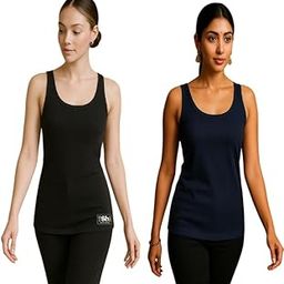 Women's Athletic Tank Top, Racerback Camisole, Pack-2 (in, Alpha, Free Size, Regular, 'Black-Navy Blue)-image-94