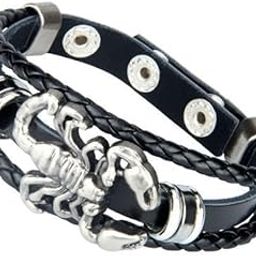 2xGothic Punk Men Women PU Leather Wristband Cuff Bracelet Bangle Jewelry B-13