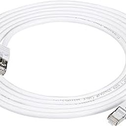 amazon basics Rj45 Cat 7 High-Speed Gigabit Ethernet Patch Internet Cable For Printer, Server - 10Gbps, 600Mhz - White, 10-Foot, White-28