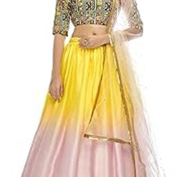 Women Multicolored Embroidered Velvet Semi Stitched Lehenga With Unstitched Blouse for the size of - Free Size-image-41