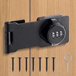 SILENCIO Password Lock Cupboard Drawer Lock for Pet Doors Two Hole Argent Anti-Theft Keyless Latch Lock for Drawer and Cabinet Security Code Hasp Latch Lock for Kitchen Cabinet Closet Drawer Office-image-24