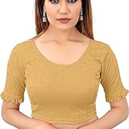 TheWowFactor Women Cotton Readymade Stretchable Blouse with Freel Sleeves-image-32