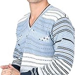 Men Woolen V-Neck Printed Self Design Pullover Heavy Rainbow Fabric Winter Wear Pure Wool Cardigan for Men Long Cotty Fully Warm Pullover Cardigans Free Sizes-image-68