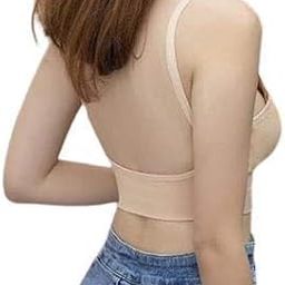 Women's Fitness Bra Low Back deep Neck Backless Fashion Female Cropped top Pushup Bralette (Free-Size)-picture-9