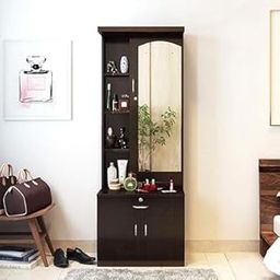 WOODSHED ARTS Engineered Wood Quality Assured Furniture Modern Daniel Dressing Table with Drawer Cabinet LxWxHx (L 24x W12 x H72) Inches (Black) (Brown)-26