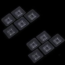 MOSHTU Strong Magic Adhesive Sticker for Bathroom Self Corner Shelves Soap Box (Only Stickers) (10Pcs Set)-12