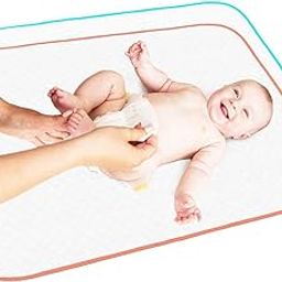 Portable Changing Pad Large Size 25.5ââ‚¬Âx31.5ââ‚¬Â Pack of 2 - Vinyl Waterproof Reusable Baby Changing Mats for Girls Boys - Reinforced Seams & Free Storage Bag - Change Diaper Mat - Extended W-picture-18