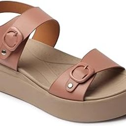 Carlton London women's Adjustable Blackstrap Flat form Sandals with Buckle-image-1