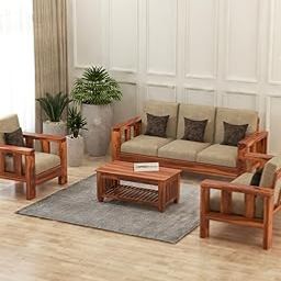 Solid Sheesham Wooden 6 Seater Sofa Set For Living Room Furniture - Honey Finish, 5- to 6-Person Sofa, Brown-image-34
