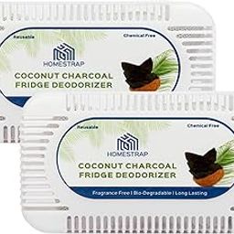 Homestrap (Pack of 2) Coconut Charcoal Fridge Deodorizer 60 Gram | Fresh, Natural Odor Absorber for Your Refrigerator (Fridge| Deodorizer)-31